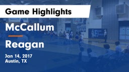 McCallum  vs Reagan  Game Highlights - Jan 14, 2017