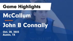 McCallum  vs John B Connally  Game Highlights - Oct. 28, 2023