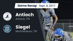 Recap: Antioch  vs. Siegel  2017