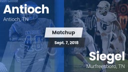 Matchup: Antioch  vs. Siegel  2018