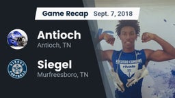 Recap: Antioch  vs. Siegel  2018