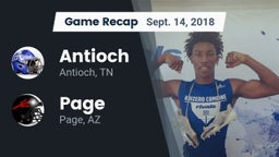 Recap: Antioch  vs. Page  2018