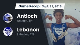 Recap: Antioch  vs. Lebanon  2018