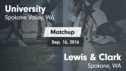 Matchup: University High vs. Lewis & Clark  2016
