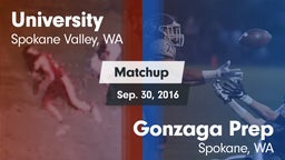 Matchup: University High vs. Gonzaga Prep  2016