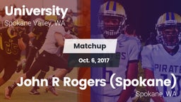 Matchup: University High vs. John R Rogers  (Spokane) 2017