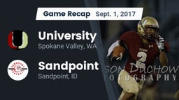 Recap: University  vs. Sandpoint  2017