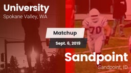 Matchup: University High vs. Sandpoint  2019