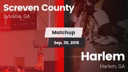 Matchup: Screven County High vs. Harlem  2016