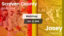Matchup: Screven County High vs. Josey  2016