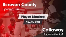 Matchup: Screven County High vs. Callaway  2016