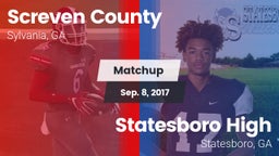 Matchup: Screven County High vs. Statesboro High 2017