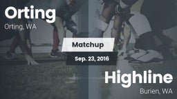 Matchup: Orting  vs. Highline  2016