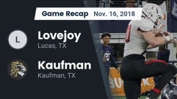 Recap: Lovejoy  vs. Kaufman  2018