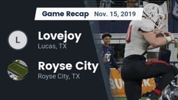 Recap: Lovejoy  vs. Royse City  2019