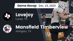 Recap: Lovejoy  vs. Mansfield Timberview  2020