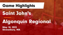 Saint John's  vs Algonquin Regional  Game Highlights - May 18, 2023