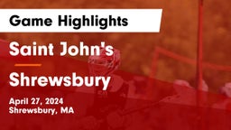 Saint John's  vs Shrewsbury  Game Highlights - April 27, 2024