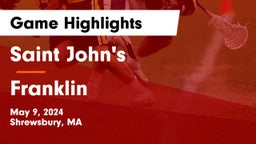 Saint John's  vs Franklin  Game Highlights - May 9, 2024