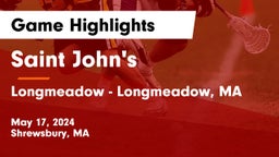 Saint John's  vs Longmeadow  - Longmeadow, MA Game Highlights - May 17, 2024