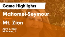 Mahomet-Seymour  vs Mt. Zion  Game Highlights - April 5, 2022