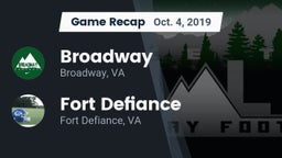 Recap: Broadway  vs. Fort Defiance  2019