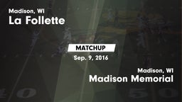 Matchup: La Follette High vs. Madison Memorial  2016