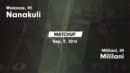 Matchup: Nanakuli  vs. Mililani  2016