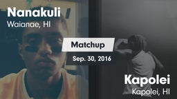 Matchup: Nanakuli  vs. Kapolei  2016