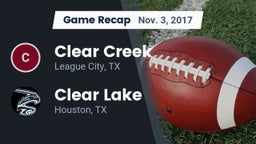 Recap: Clear Creek  vs. Clear Lake  2017