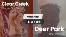 Matchup: Clear Creek High vs. Deer Park  2018