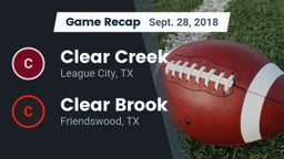 Recap: Clear Creek  vs. Clear Brook  2018
