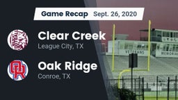 Recap: Clear Creek  vs. Oak Ridge  2020