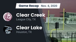 Recap: Clear Creek  vs. Clear Lake  2020