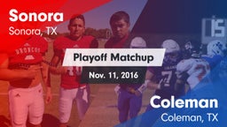Matchup: Sonora  vs. Coleman  2016