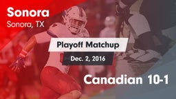Matchup: Sonora  vs. Canadian 10-1 2016