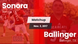 Matchup: Sonora  vs. Ballinger  2017