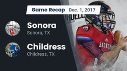Recap: Sonora  vs. Childress  2017
