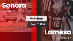 Matchup: Sonora  vs. Lamesa  2018