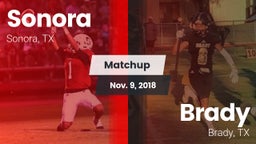 Matchup: Sonora  vs. Brady  2018