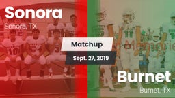 Matchup: Sonora  vs. Burnet  2019
