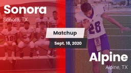 Matchup: Sonora  vs. Alpine  2020