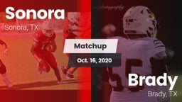 Matchup: Sonora  vs. Brady  2020