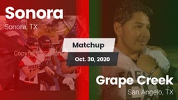 Matchup: Sonora  vs. Grape Creek  2020