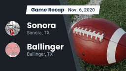 Recap: Sonora  vs. Ballinger  2020
