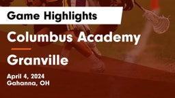 Columbus Academy  vs Granville  Game Highlights - April 4, 2024