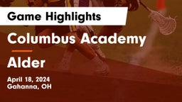 Columbus Academy  vs Alder  Game Highlights - April 18, 2024
