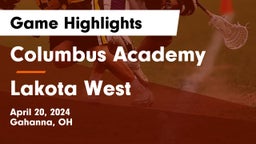 Columbus Academy  vs Lakota West  Game Highlights - April 20, 2024