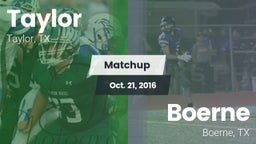 Matchup: Taylor  vs. Boerne  2016