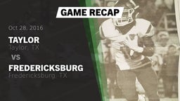 Recap: Taylor  vs. Fredericksburg  2016